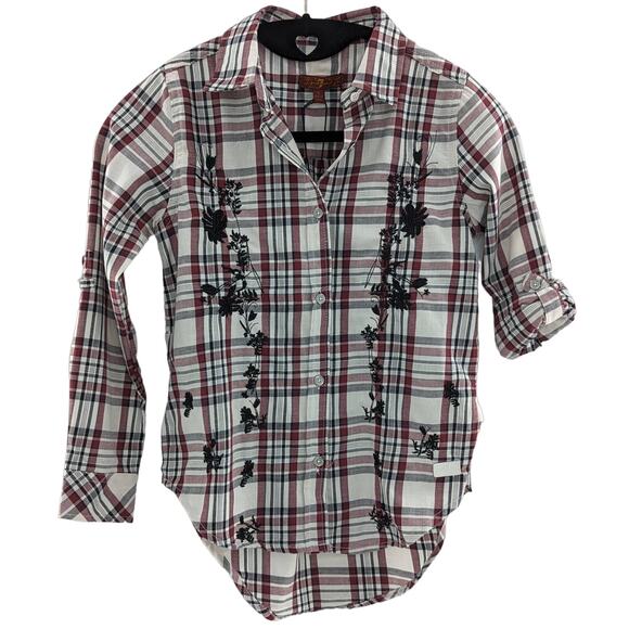 7 For All Mankind Other - Girls Red Plaid Shirt 7 For All Mankind Adjustable Sleeve Length
